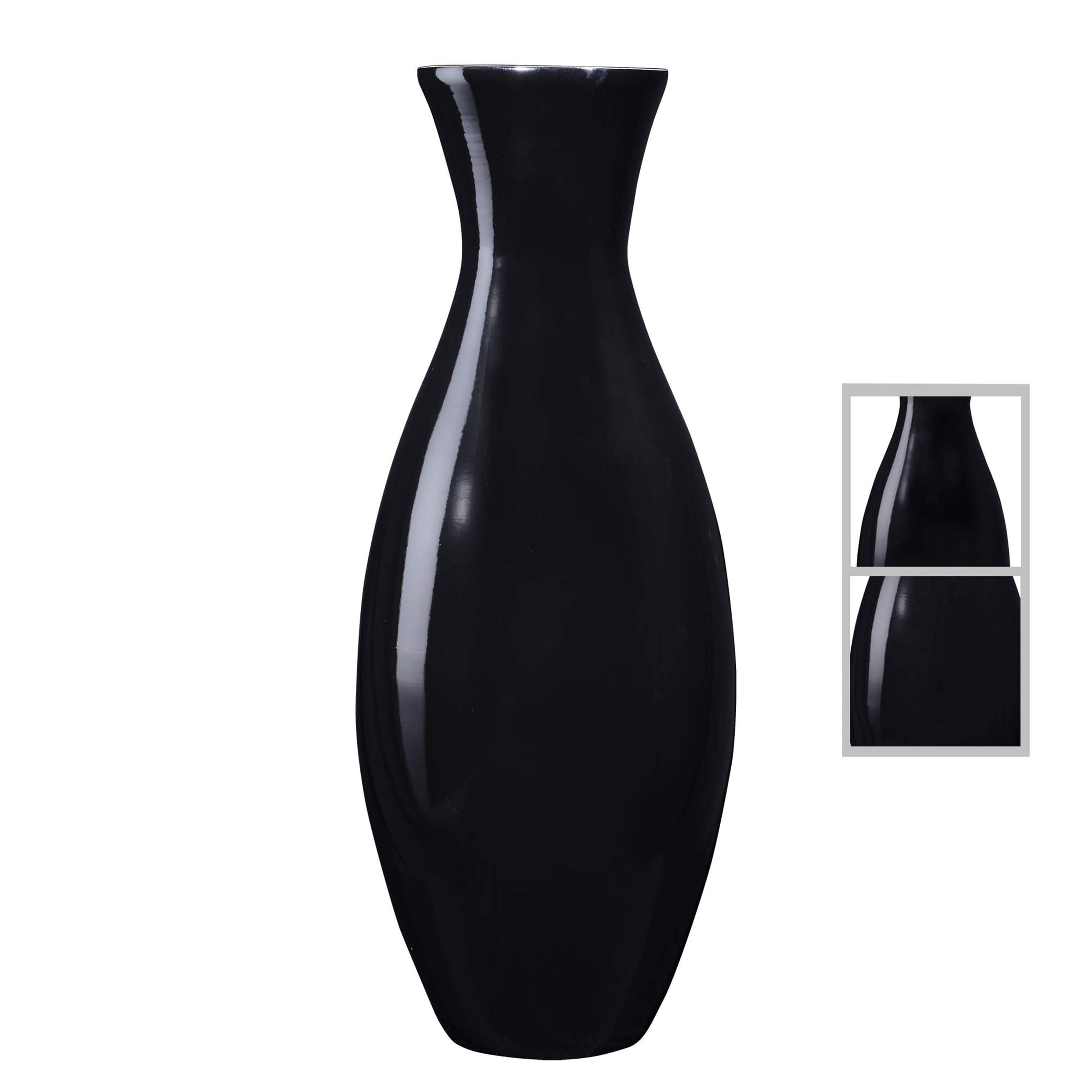 Villacera Handcrafted 20-Inch-Tall Sustainable Bamboo Floor Vase (Black)