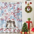 thumbnail image 5 of Shower Curtain 48"W x 72"L Winter Cute Robin Red Berries Pine Branches Snowflake Fabric Shower Curtains Set with Hooks Water Repellent Bathroom Curtains Machine Washable Bathroom Accessories, 5 of 9