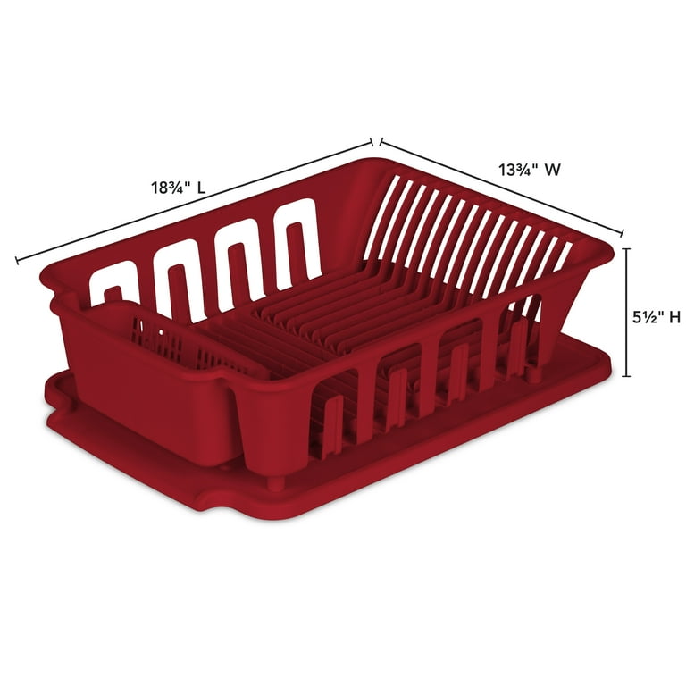 Sterilite Large 2 Piece Sink Set Classic Red Walmart