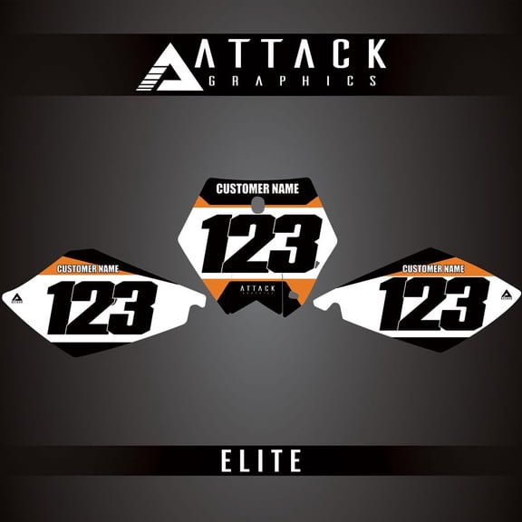 Attack Graphics Elite Number Plate Backgrounds for KTM 105 SX 2010