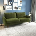 thumbnail image 2 of Enor Furniture Anacapa 70" Rounded Arm Upholstered Modern Velvet Sofa in Green, 2 of 14