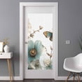 thumbnail image 3 of Blue Flowers Window Privacy Film Butterfly Watercolor Floral Pastoral Style Decorative Glass Window Film UV Blocking Static Cling Non-Adhesive Sticker Covering for Home Door 35.4x78.7 inches, 3 of 7