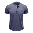 thumbnail image 6 of ZRGHAOYLQ Men's Henley Shirts Short Sleeve Trendy Button Up T Shirts Classic Solid Color Lightweight Tees Big and Tall Plus Size Shirt with Chest Pockets, 6 of 8