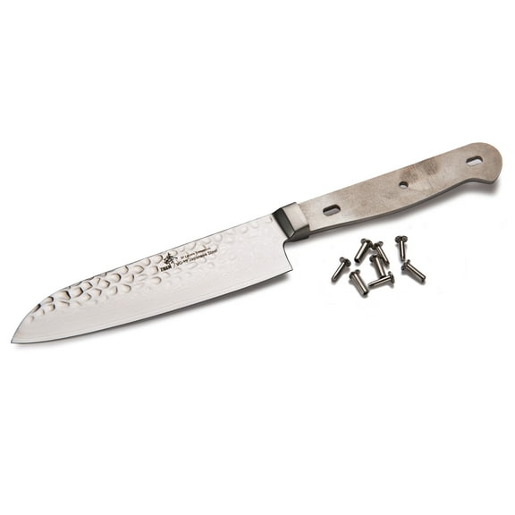 Zhen Hammered Surface Damascus Santoku 9-1/4" Knife Blank, 4-13/16" L X 5/64" T