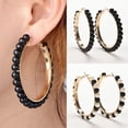 thumbnail image 4 of Boucles d'Oreilles Mode pour Femmes Perles Chic Plaqué Or Créoles, 4 of 6