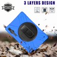 thumbnail image 4 of Dteck Shockproof Case for Samsung Galaxy Tab S7 FE Case (12.4 inch, 2021 Release) SM-T730/T736B, Kids Case 360 Rotating Stand Case Drop-Proof Protection with Hand Shoulder Strap - Blue, 4 of 9