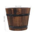 thumbnail image 3 of Barrel Planter Small Planter Pot Garden Tree Planter Garden Flower Pot Small Wood Planter for Patio, 3 of 8