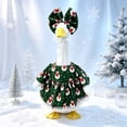 thumbnail image 5 of Porch Goose Christmas Dress Set, Cloth Red Outfit with Reindeer Antlers, Soft Fabric Easy On-off Design, for 23in Yard Statue Front Door Holiday Decor, 5 of 5