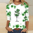 thumbnail image 2 of ZyeKqe St. Patrick's Day Shirt Women 3/4 Sleeves Blouses Cute Graphic Print Shirts Tees Crewneck Pullover Tops, 2 of 3