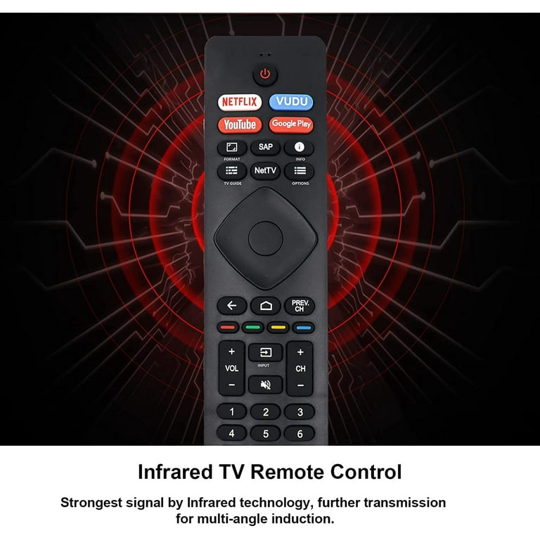 Philips Universal Companion Remote Control for Samsung, Vizio, LG, Sony,  Roku, Apple TV, RCA, Panasonic, Smart TVs, Streaming Players, Blu-ray, DVD,  4