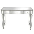 thumbnail image 5 of IVV Modern 3-Drawers Mirrored Computer Desk Dressing Table for Bedroom, Antique Silver, 5 of 10