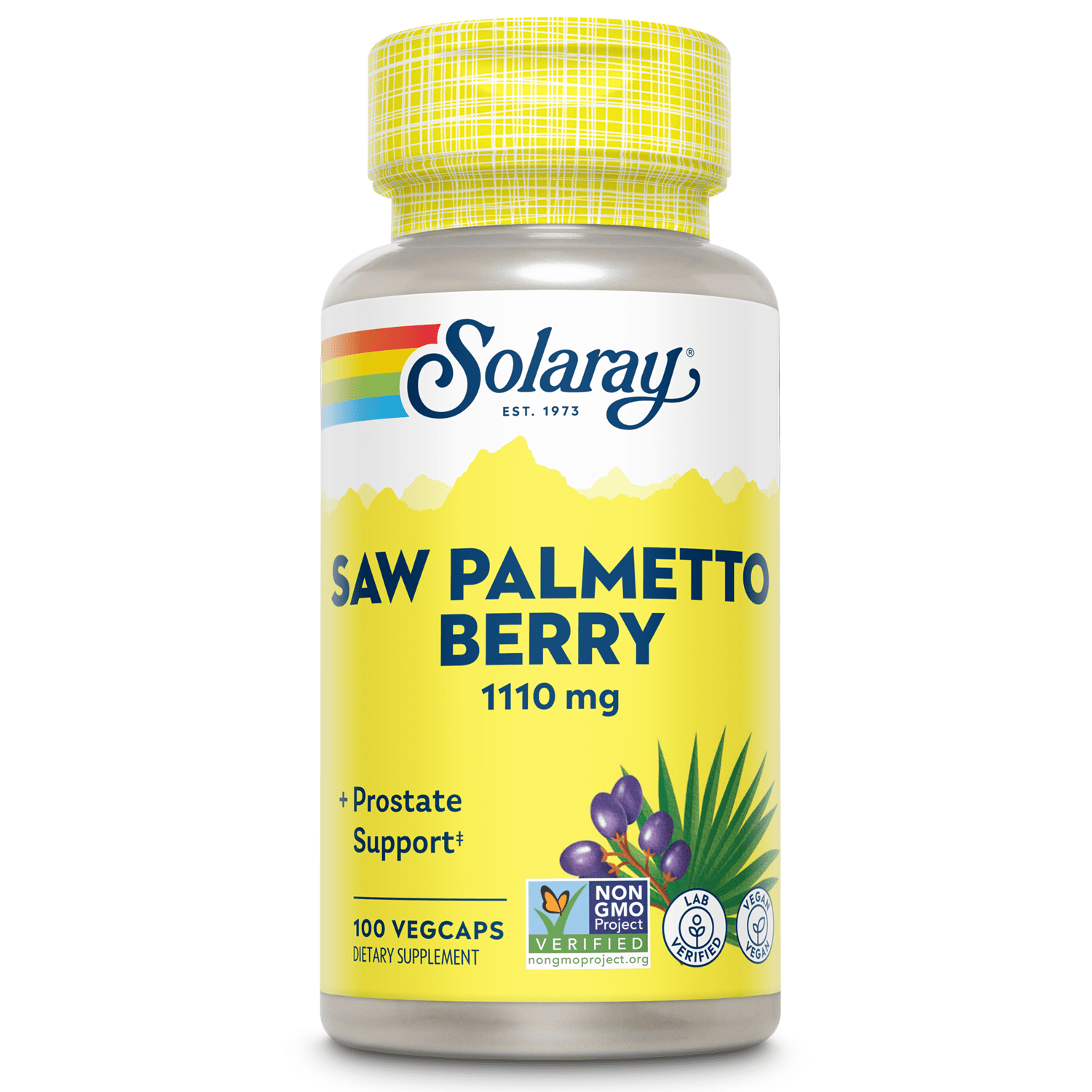 Solaray Organically Grown Saw Palmetto 555 mg - 100 Vegetarian Capsules