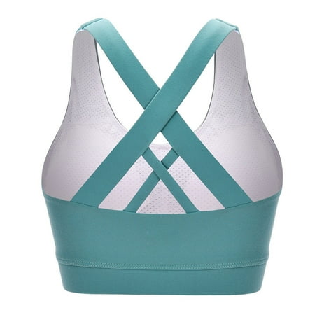 

Elbourn Women s Sports Bras High Support Large Bust Crop Workout Tops For WomenCrop Workout Tops For Women Comfy Padded Gym Yoga TopsPack of 1