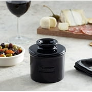 Butter Bell® Crock – Café Retro Midnight Black Ceramic Butter Holder with Lid, Keeper for Spreadable Butter