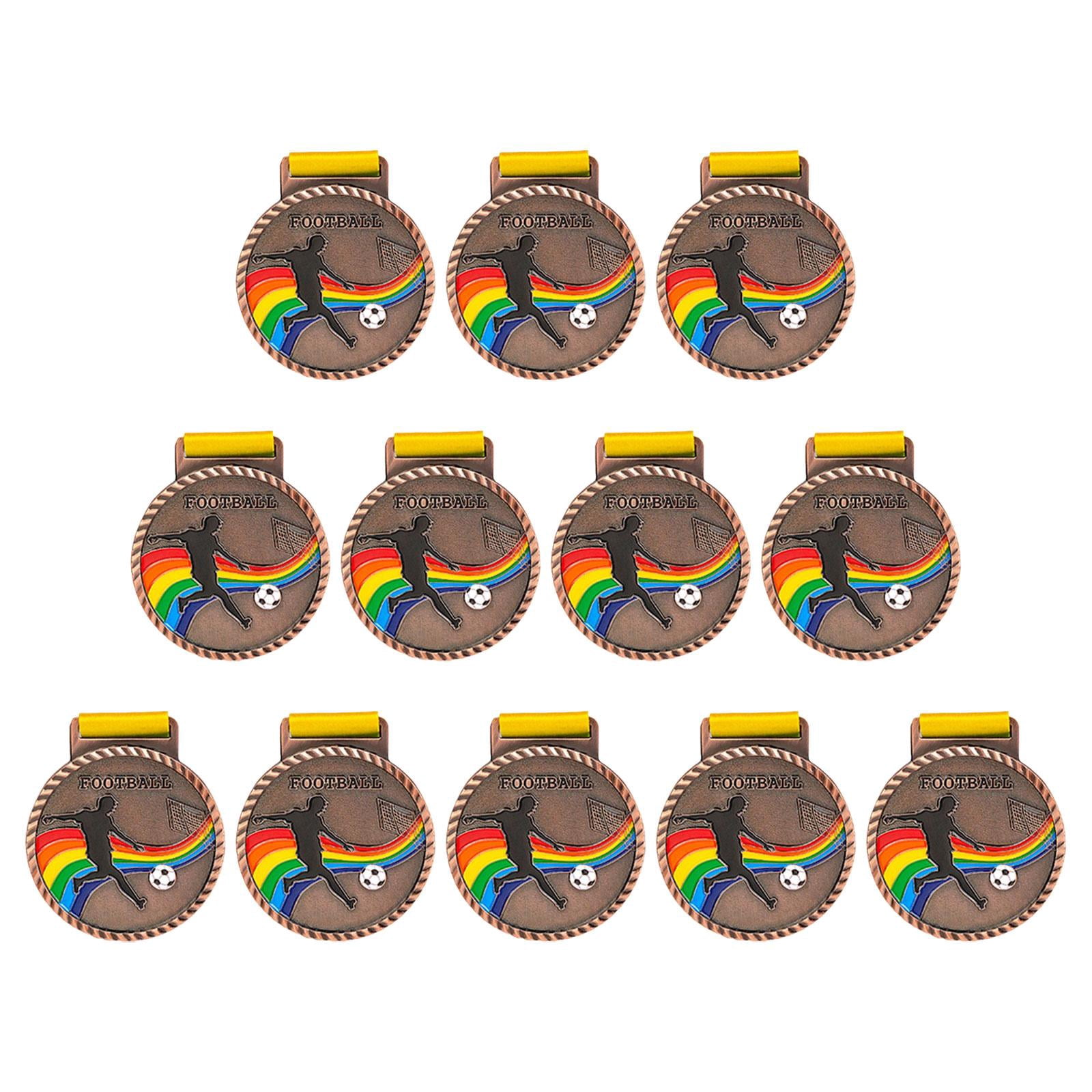 Abbraccia 12x Soccer Medals for Awards Party Favors Participation Awards Prizes Awards Winner Medals for Sports Day Match Spelling Bees bronze medal