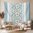 thumbnail image 2 of Blue Daisy Tapestry for Bedroom Wall Hanging Tapestry, Farmhouse Floral Blue Striped Ceiling Backdrop Tapestries Poster Blanket Wall Decor for Teens Room Living Room Dorm 59" x 79", 2 of 8