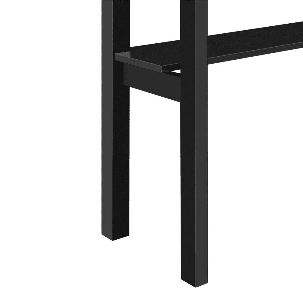 Renwick Modern Corner Computer Desk with Power Outlet and Drawer, Black