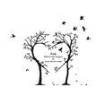 thumbnail image 1 of Etiqueta engomada de la pared de los pájaros del árbol del corazón del amor negro patrón de las palabras de la familia etiqueta de la pared tallada autoadhesiva impermeable Methold JJ16600-00, 1 of 6