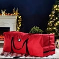 thumbnail image 2 of Rolling Large Christmas Tree Storage Bag, Durable with Wheels & Handles, Water Tear Duffle Bag Holiday Disassembled Trees - red, 2 of 7