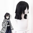 thumbnail image 3 of Anime Demon Slayer: Kimetsu No Yaiba Iguro Obanai Cosplay Wigs Black Heat Resistant Synthetic Hair Wig Cosplay Accessories, 3 of 5