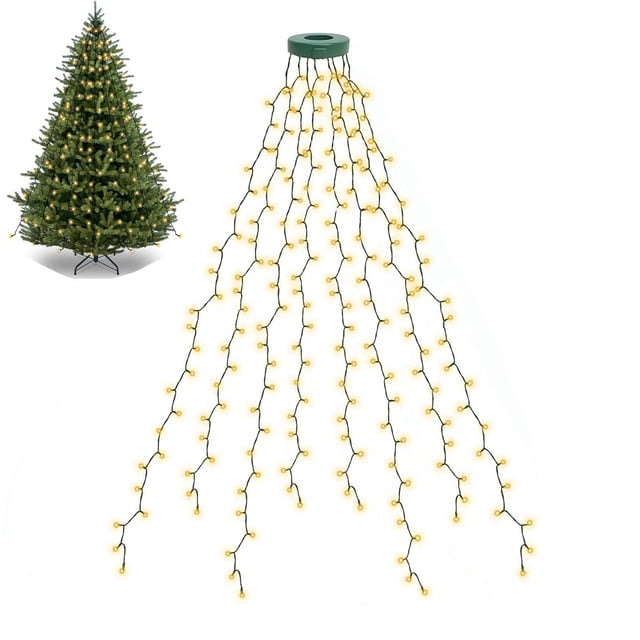 Luces para árbol de Navidad BOLWEO 280LED, 8 modos, blanco cálido