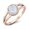 thumbnail image 2 of 0.75 Cts Round Shape Moonstone Solitaire 925 Sterling Silver Rose Vermeil Split Shank Women Valentines Day Gifts Rings, 2 of 3