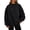 Black, variant on Womens Sweatshirt Long Sleeve Turtleneck Solid Color Waffle Loose Casual Pullover Top Grey S