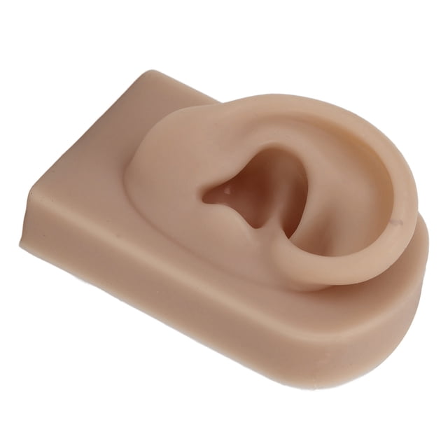 Silicone Human Ear Model, Comfortable Easy To Use Fake Ear Model Right Ear For Acupuncture Practical Training For Headphones Display Light Complexion,Dark Complexion,Brown