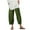 Green#womens linen capris for summer clearance, variant on lcziwo 2024 Cotton Linen Casual Summer Capri Pants Solid Color Cropped Comfy Baggy Trousers with Pockets Drawstring Palazzo Lounge Pants,Brown,XL