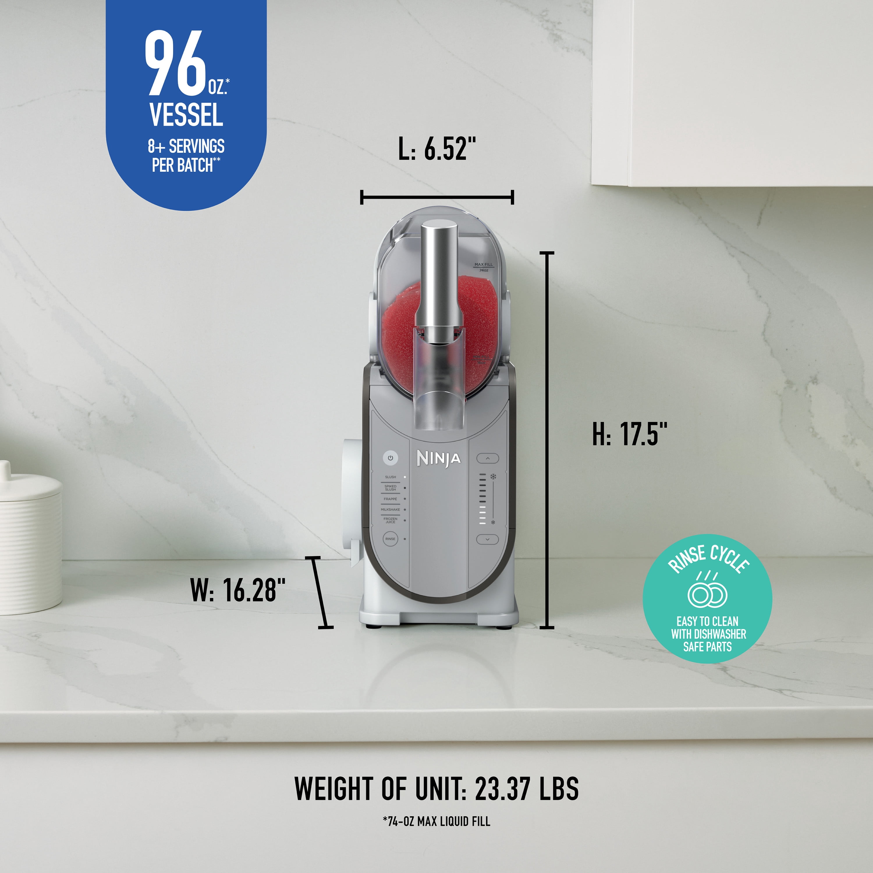 Ninja SLUSHi 96-Oz Frozen Drink Machine with RapidChill Technology, 5 Presets, Dishwasher Safe, Slushy Maker, FS310 Silver