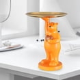 thumbnail image 4 of Escultura de oso polar con bandeja de resina para armario, mesa de comedor y hogar. Naranja, 4 of 8