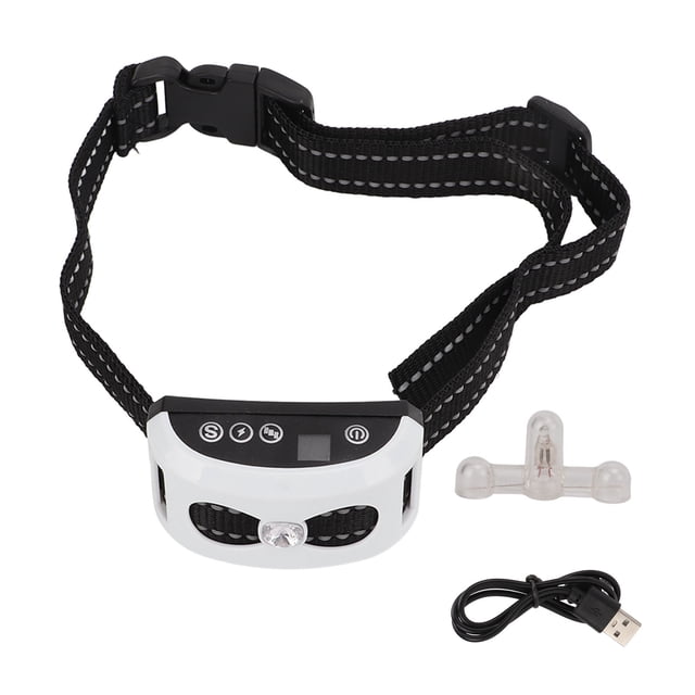 Dog Bark Collar USB Rechargeable Waterproof Vibration Automatic LED Puppy Training Collar