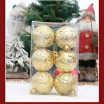 Lwlmwt 6-Piece Christmas Embossed Ornaments Set 6cm Starry Sky Embossed Electroplated Ball Pendants Christmas Tree Decorations Porch & Fireplace Decor Home Decor