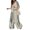 Apricot, variant on Women V-neck Patchwork Printed Top And Pants Suit Contrasting Color Commuting Set Wide-leg Trousers And Extra-length Top Loose Fit Outfit for Various Occasions