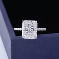 thumbnail image 2 of Blue Jewel 2.3 Ct Lab Diamond Radiant Cut Wedding Rings - 14K White Gold Plated Rings - Modern Radiant Diamond Rings for Women's - Wedding Proposal Rings for Girlfriend - Proposal Delicate Rings, 2 of 8