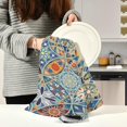 thumbnail image 6 of SKYSONIC Boho Mandala Kitchen Dish Towels Set of 4,Dishcloths,Absorbent Soft Towels Hand Towels, Tea Towels,18" x 28", 6 of 7