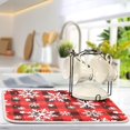 thumbnail image 5 of Snowflakes Christmas Checkered Plaid Dish Drying Mat for Kitchen Counter Absorbent Microfiber Drying Pad, Medium 16x18 in, 5 of 7
