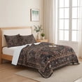thumbnail image 5 of King Quilt Set 96''x106'', Retro Boho Lightweight Bedspread Coverlet Set with 2 Pillow Shams, Modern Geometric Abstract Art Breathable All Season Quilt Bedding for Bedroom/Guest Room, 5 of 9