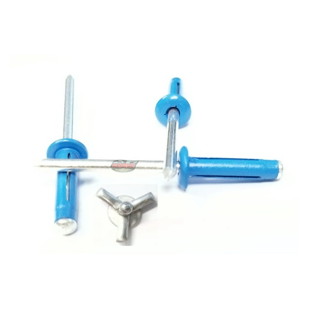 Pepsi Blue Exploding Pop Rivets 3/16" TriFold Small Aluminum Head