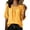 Yellow, variant on Zynoxe Womens Cotton Linen Tops Casual Ruched Crew Neck Mid-Length Sleeves Blouses Summer Flowy Solid Color Peasant Gauze Plus Size Tops Gray S