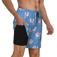 thumbnail image 2 of Logiee Cute Poodle Dog Print Men's Swim Trunk,Quick Dry Board Shorts ,Men's Swim Trunks with Compression Liner, Bathing Suits with Pockets-3X-Large, 2 of 6