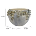 thumbnail image 2 of Decorative Bowl Planter, White Ceramic with Floral Garland Rim, 12 Inch, 2 of 5