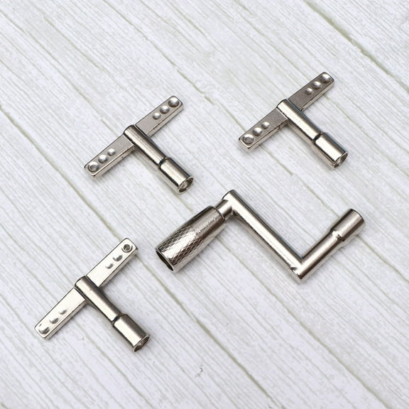 Toddmomy 4Pcs Slotted Drum Key Wrenches for Drum Set Tuning and Unloading Metal Silver 2 x 1.4 x 0.12in