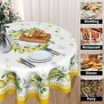thumbnail image 4 of Lemon Round Tablecloth 60 inch, Yellow Citrus Fruit Summer Flower Table Cover, Vintage Style Wrinkle Free Circular Table Cloth for Kitchen Dining Party Holiday Decor, 4 of 6