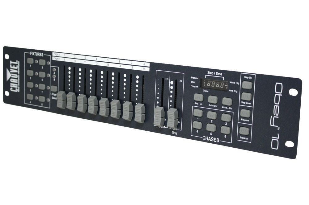Chauvet DJ OBEY10 DMX-512 2U Rack Mount Light Controller+Beat-Activation+Scrim