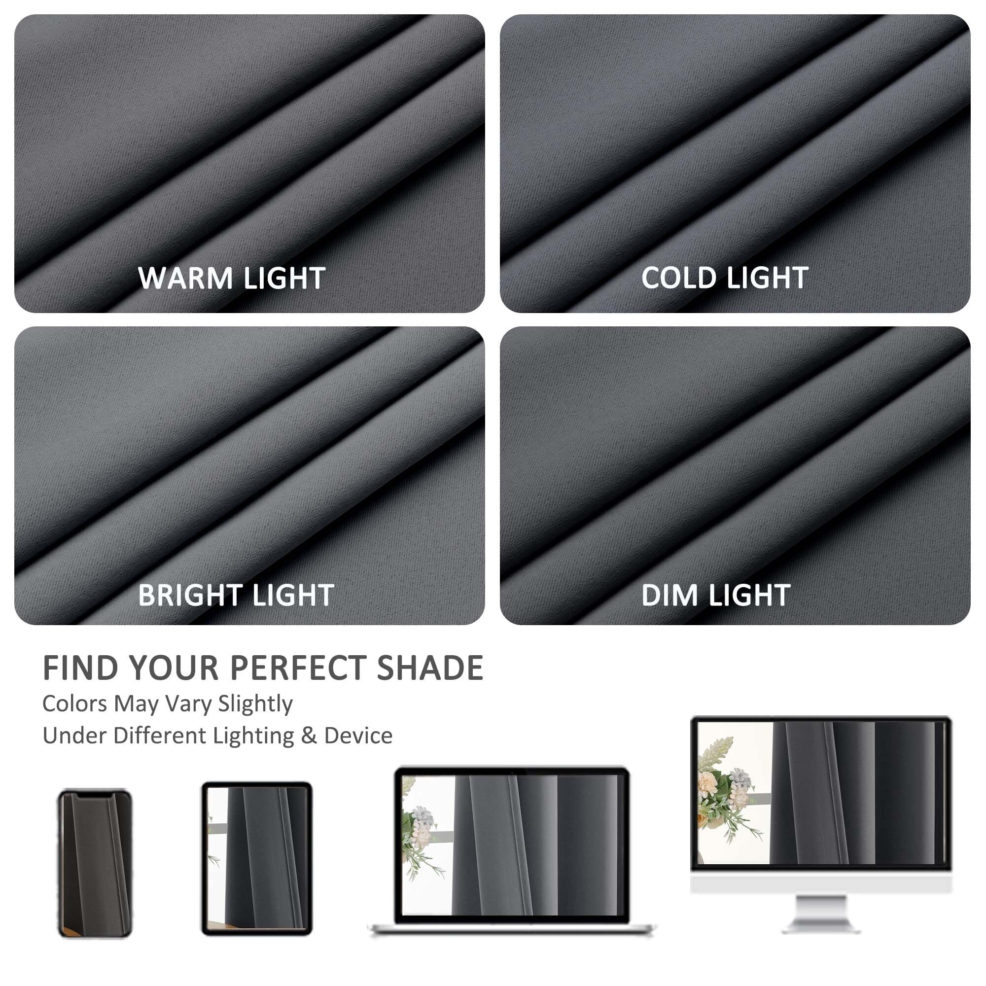 Chyhomenyc Grey Curtains 63 Inches Long, Light Filtering Thermal Insulated Energy Saving Solid Soft Privacy Rod Pocket Window Curtains for Living Room Bedroom, Each 40Wx63L Inch, 2 Panels