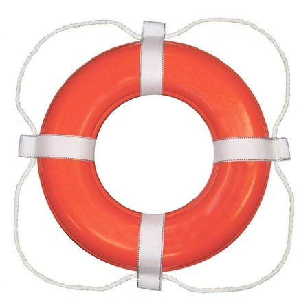 Taylor Made 24" Diameter Orange Vinyl Skin Foam Ring Buoy #364