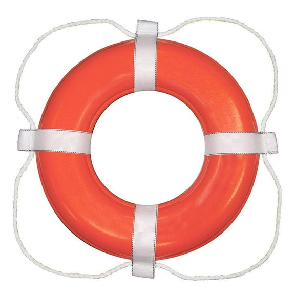 Taylor Made 24" Diameter Orange Vinyl Skin Foam Ring Buoy #364