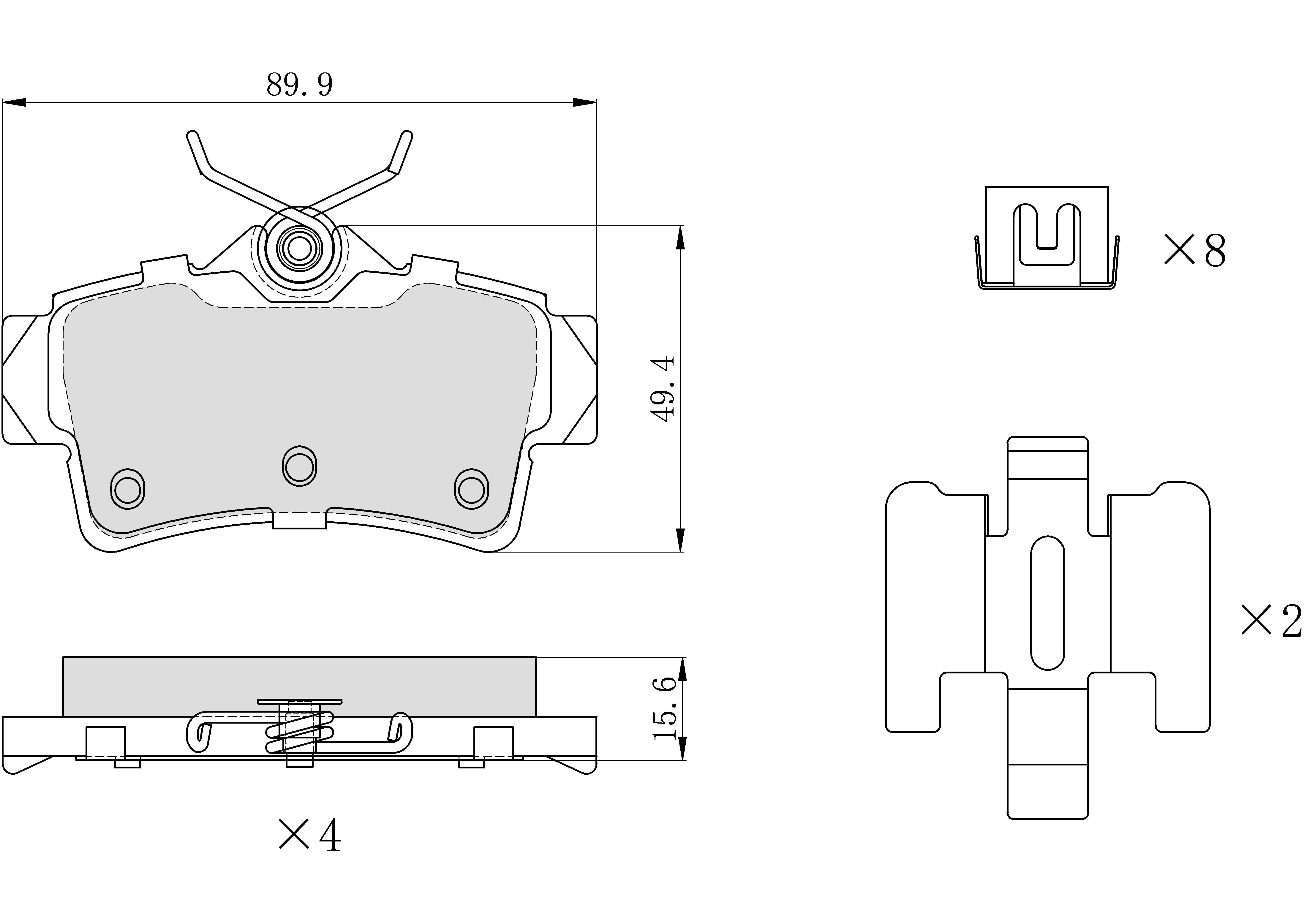 Ultra HC 1000 Brake Pad Set, Rear HC10.0627.0.C, Ford Mustang 2001-1994