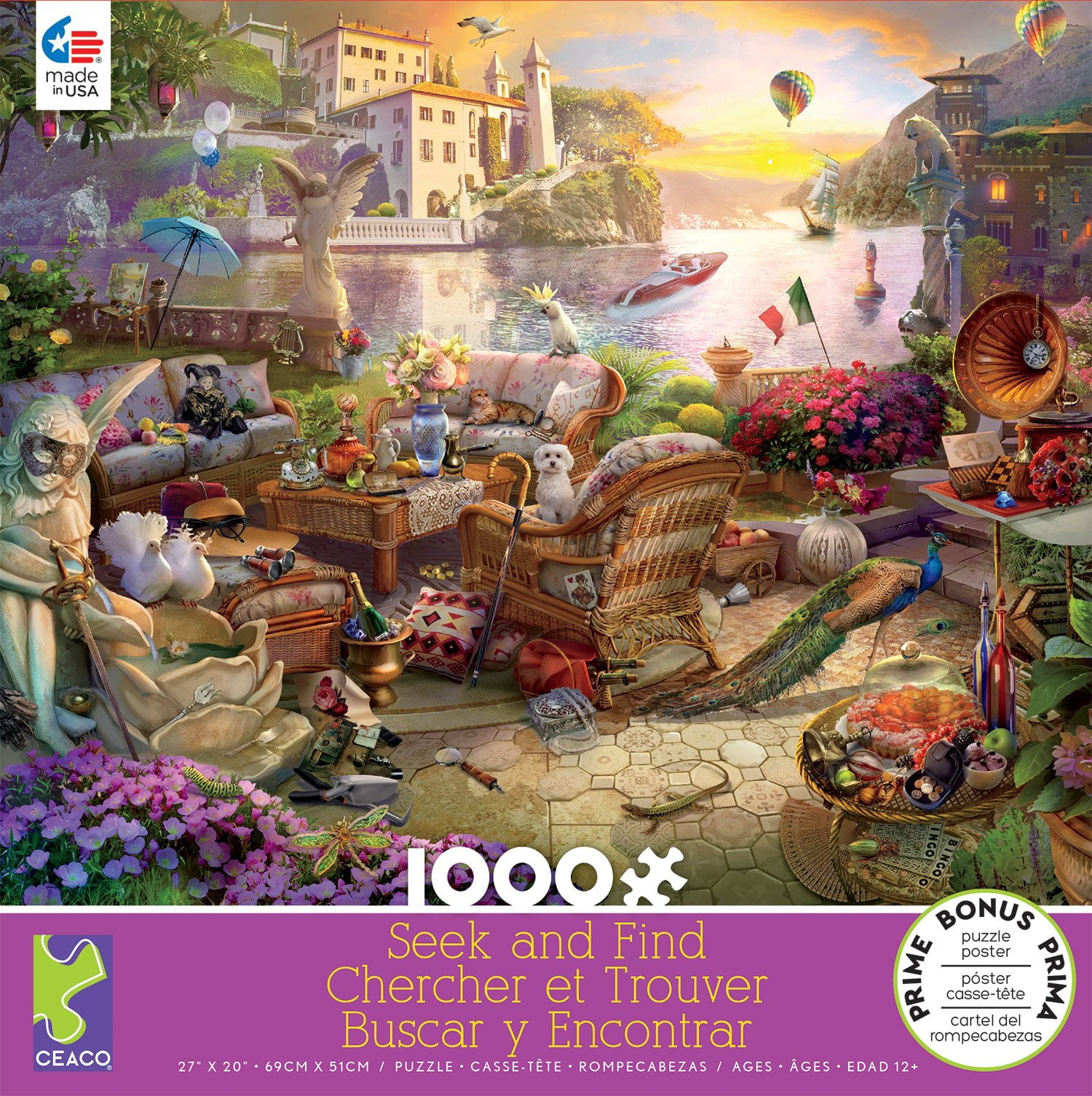 Ceaco - Seek And Find - Italian Terrace - 1000 Piece Jigsaw Puzzle ...